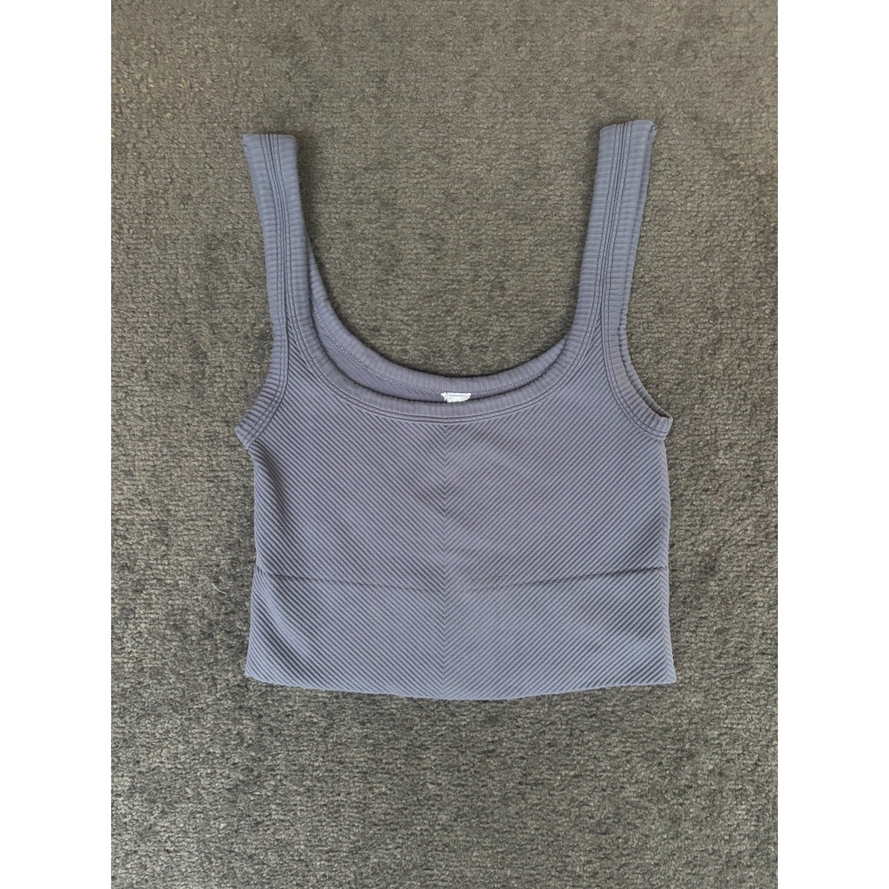 Nikibiki‎ Crop Top Women's gray Knit Sleeveless Square Neck Pullover